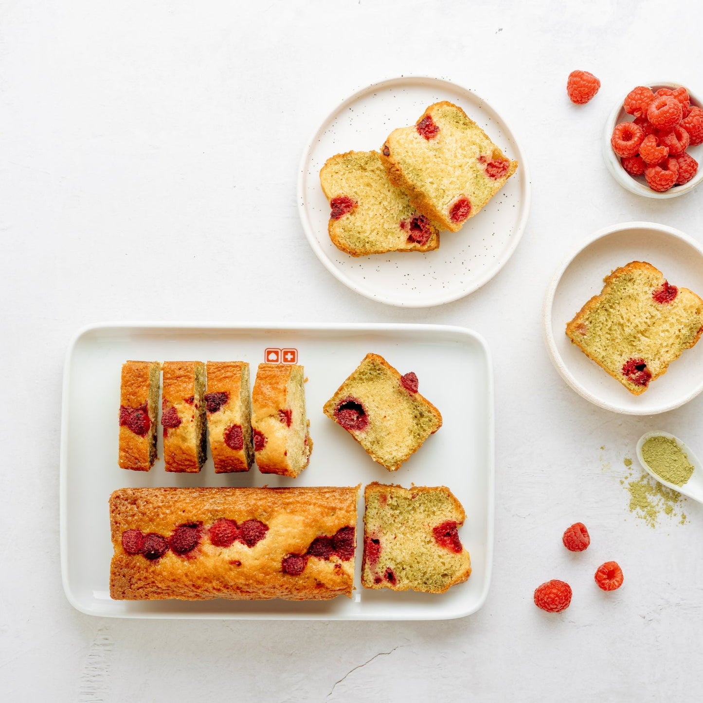 Matcha-Himbeer-Kuchen