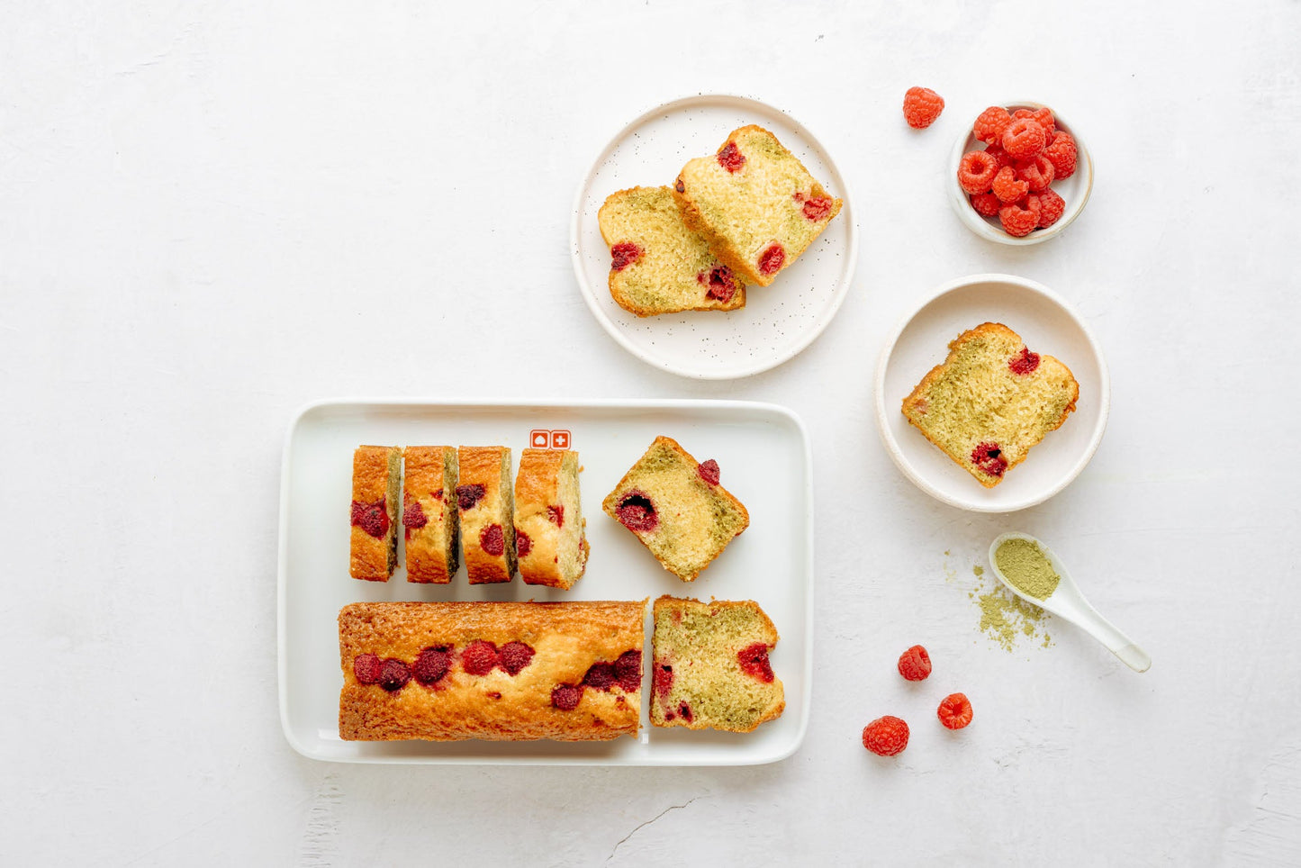 Matcha-Himbeer Kuchen