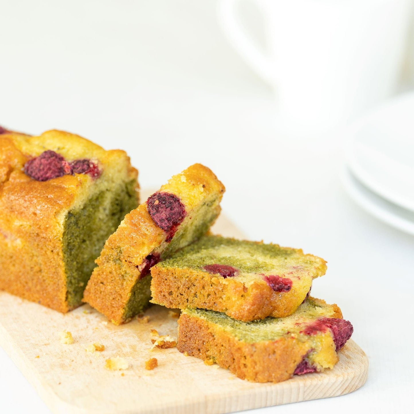 Matcha-Himbeer-Kuchen